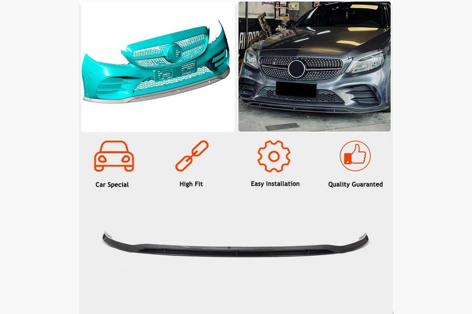 Mercedes C-class W205 2014-2021 Frontstoßstange Lippe Aufsatz (2019-2021, Carbon) Foto 2