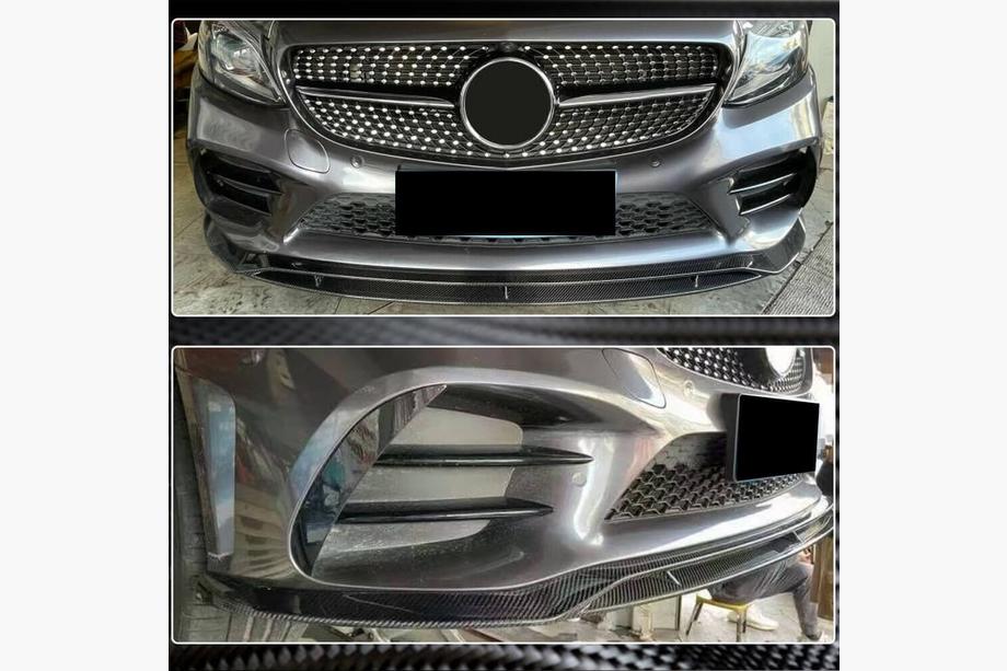 Mercedes C-class W205 2014-2021 Frontstoßstange Lippe Aufsatz (2019-2021, Carbon) Foto 4