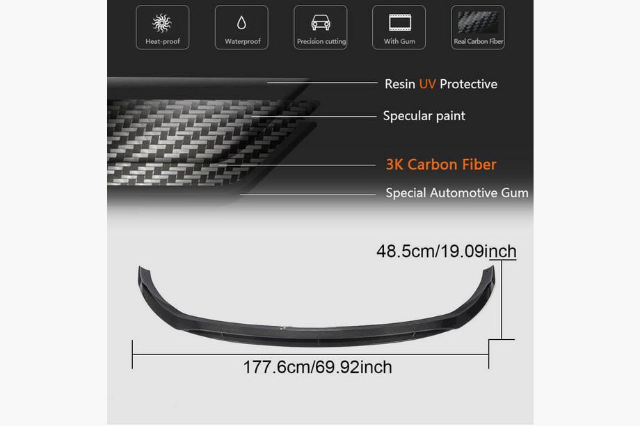 Mercedes C-class W205 2014-2021 Frontstoßstange Lippe Aufsatz (2019-2021, Carbon) Foto 6