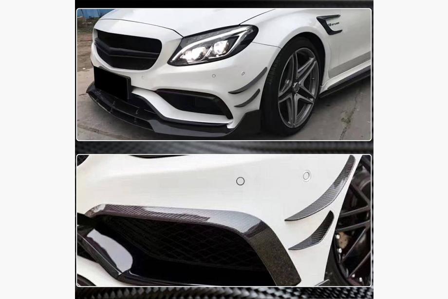 Mercedes C-class W205 2014-2021 Carbon Frontstoßstangen Aufsätze für C63 AMG 2015-2019 Foto 4