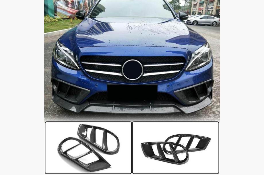 Mercedes C-class W205 2014-2021 Carbon Nebelscheinwerfer Abdeckungen für C43 AMG 2015-2019 Foto 1
