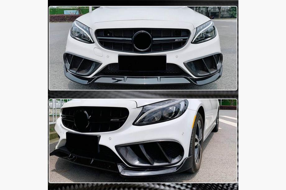 Mercedes C-class W205 2014-2021 Carbon Nebelscheinwerfer Abdeckungen für C43 AMG 2015-2019 Foto 4