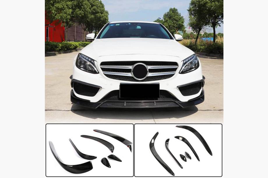 Mercedes C-class W205 2014-2021 Carbon Frontstoßstangen Aufsätze für C43 AMG 2015-2019 Foto 1