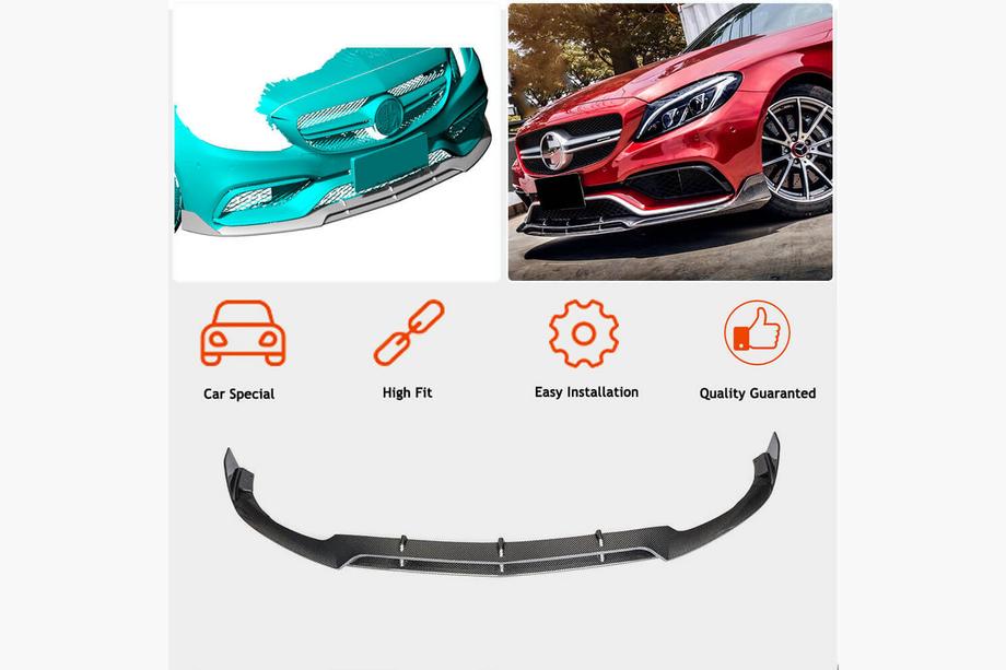Mercedes C-class W205 2014-2021 Frontlippe V4 für SD C63 AMG 2015-2019 Carbon Foto 3