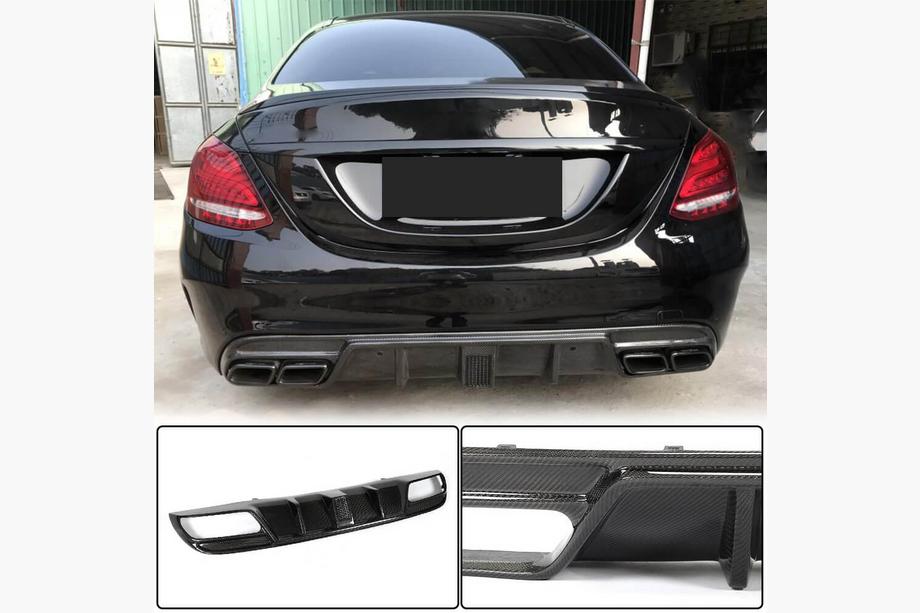 Mercedes C-class W205 2014-2021 Heckdiffusor V3 für SD C43/C63 AMG 2015-2019 Carbon Foto 1