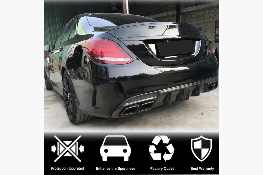 Mercedes C-class W205 2014-2021 Heckdiffusor V3 für SD C43/C63 AMG 2015-2019 Carbon Foto 2