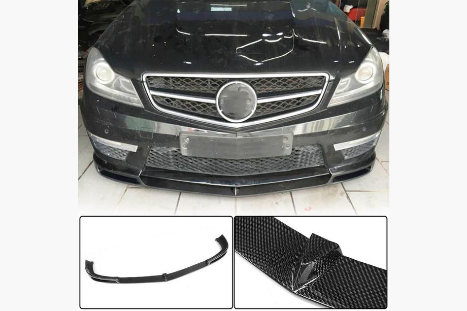 Mercedes C-class W204 2007-2015 Frontspoiler Lippe V1 für AMG 2012-2014 Carbon Foto 1