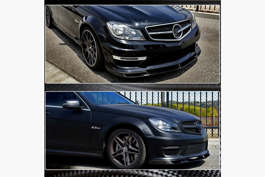 Mercedes C-class W204 2007-2015 Frontspoiler Lippe V1 für AMG 2012-2014 Carbon Foto 3