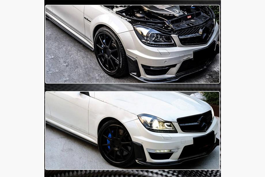 Mercedes C-class W204 2007-2015 Carbon Frontstoßstangen Abdeckungen (für AMG 2012-2014) Foto 3