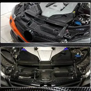 Ansaugsystemgehäuse mit Abdeckung aus Dry Carbon für C63 AMG 2012-2014 Mercedes C-class W204 2007-2015 Foto 3