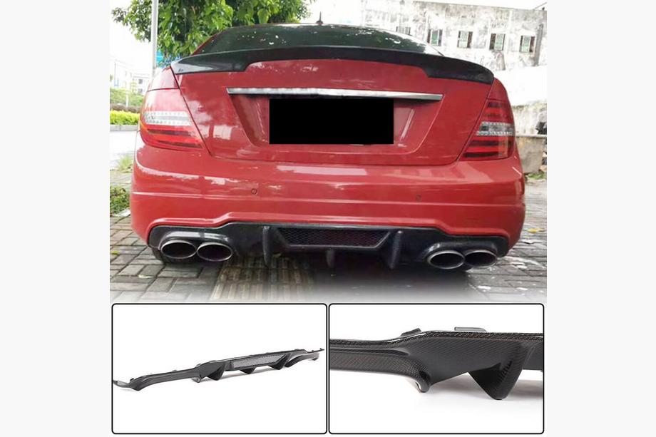 Mercedes C-class W204 2007-2015 Heckdiffusor V4 (für AMG SD/Coupe 2012-2014, Carbon) Foto 1