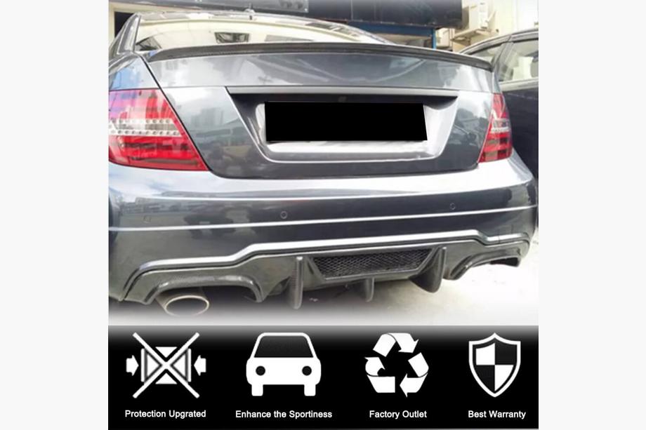 Mercedes C-class W204 2007-2015 Heckdiffusor V4 (für AMG SD/Coupe 2012-2014, Carbon) Foto 2