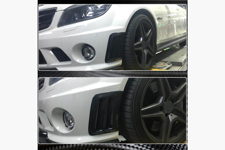 Mercedes C-class W204 2007-2015 Carbon Frontstoßstangen Abdeckungen für C63 AMG Sedan 2008-2011 Foto 3