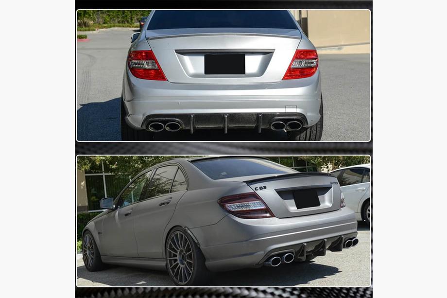 Mercedes C-class W204 2007-2015 Heckstoßstangendiffusor V2 (für AMG SD 2008-2011, Carbon) Foto 5