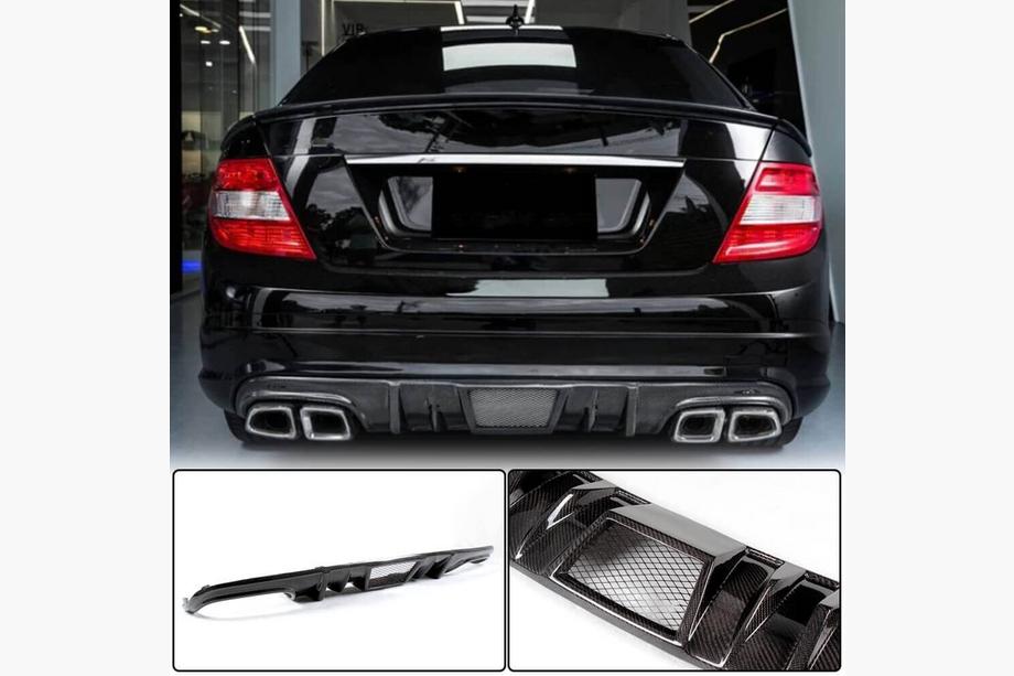 Mercedes C-class W204 2007-2015 Heckstoßstangen Diffusor V4 (für AMG SD 2008-2011, Carbon) Image