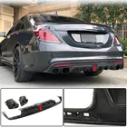 Mercedes S-class W222 2013-2022 Heckdiffusor mit Endrohren (für S63 AMG 2014-2017, Carbon) Foto 1
