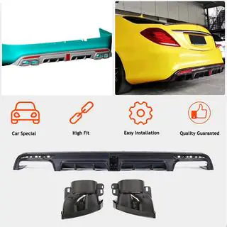 Heckdiffusor mit Endrohren (für S63 AMG 2014-2017, Carbon) Mercedes S-class W222 2013-2022 Foto 2