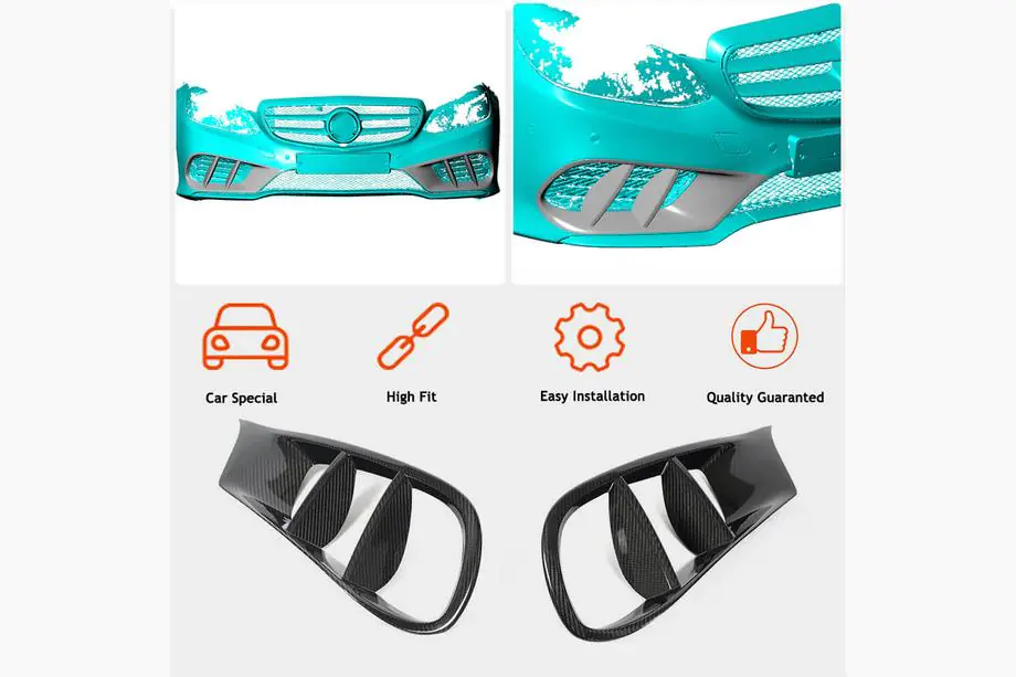 Mercedes E-class W212 2009-2016 Einsätze für Frontstoßstange (für AMG-Line 2013-2016, Carbon) Foto 2