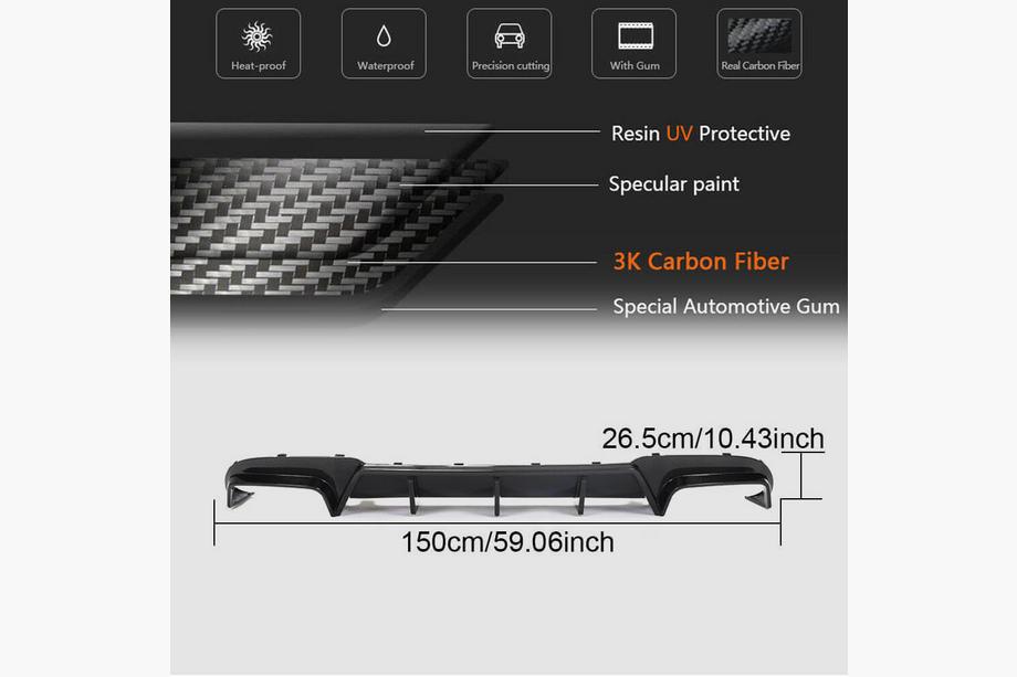 Mercedes E-class W212 2009-2016 Heckdiffusor V1 für E63 AMG 2013-2016 Carbon Foto 7