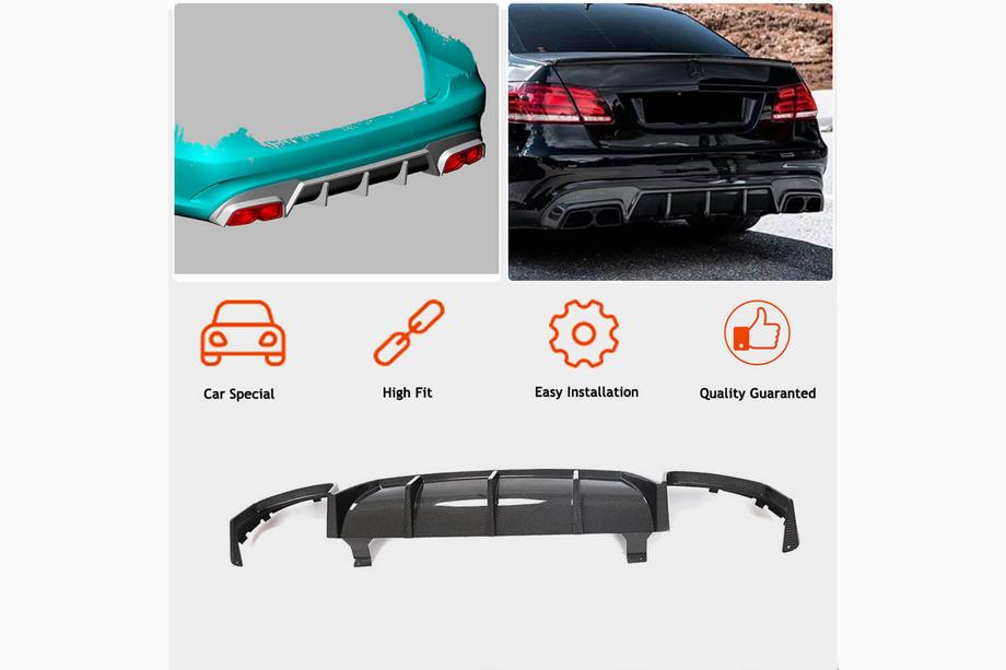 Mercedes E-class W212 2009-2016 Heckdiffusor V2 für E63 AMG 2013-2016 Carbon Foto 2