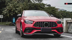 Mercedes E-class W213 2016-2023 Frontstoßstangen Lippe Aufsatz (für E63 AMG 2020-2023, Carbon) Foto 2