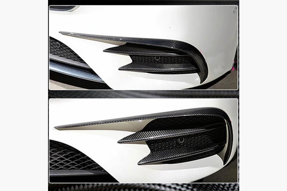 Mercedes E-class W213 2016-2023 Carbon Frontstoßstangen Aufsätze (für AMG-Line/E43 AMG 2016-2019) Foto 4