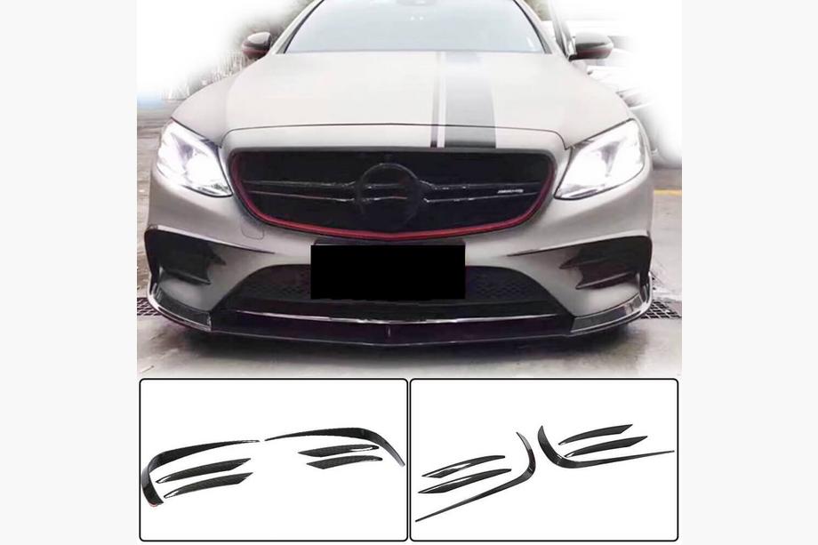 Mercedes E-class W213 2016-2023 Frontstoßstangenaufsätze V1 (für E43 AMG 2016-2019, Carbon) Image