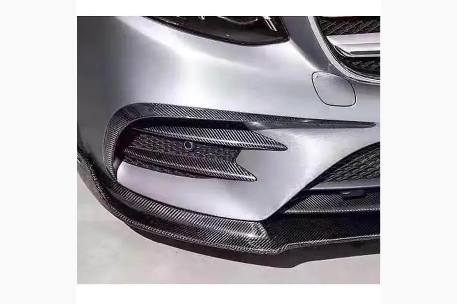 Mercedes E-class W213 2016-2023 Frontstoßstangenaufsätze V2 (für E43 AMG 2016-2019, Carbon) Foto 2