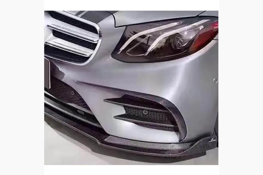 Mercedes E-class W213 2016-2023 Frontstoßstangenaufsätze V2 (für E43 AMG 2016-2019, Carbon) Foto 3