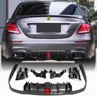Mercedes E-class W213 2016-2023 Heckdiffusor mit Endrohren V2 (für AMG/AMG-Line 2016-2019, Carbon) Foto 1