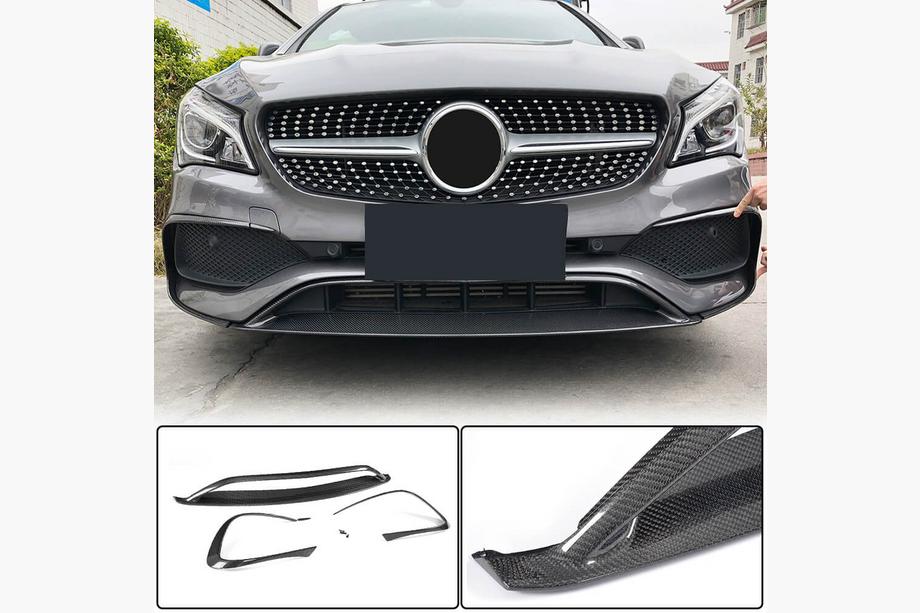 Mercedes CLA C117 2013-2019 Frontstoßstange Lippe Aufsatz (für AMG-Line SD 2017-2019, Carbon) Image