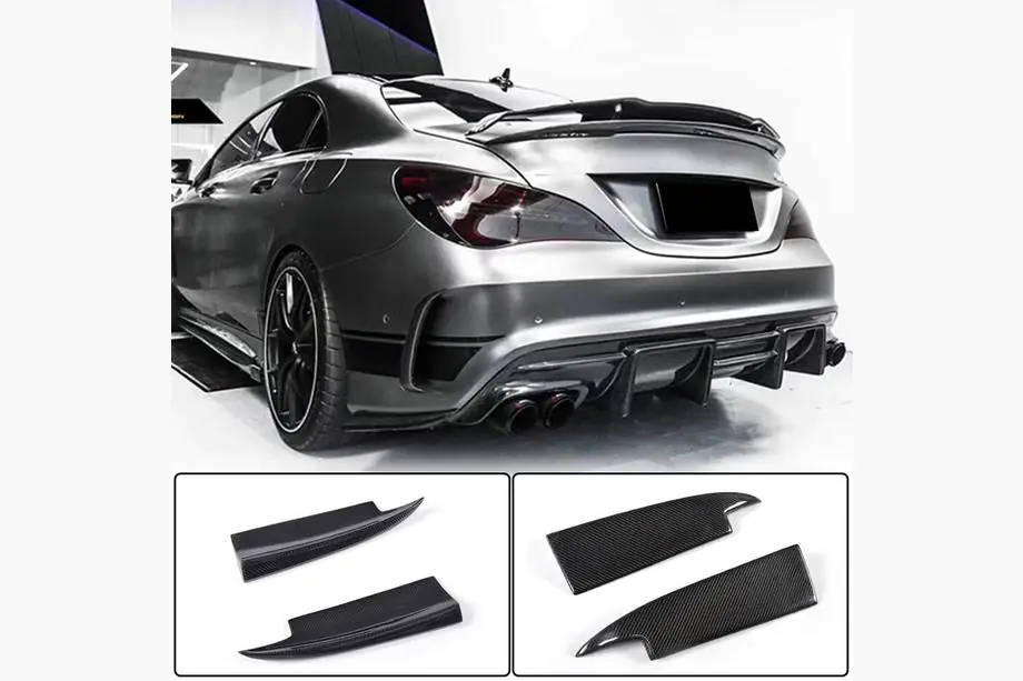 Mercedes CLA C117 2013-2019 Heckstoßstangen Abdeckung V2 (für AMG-Line / CLA45 AMG SD, Carbon) Foto 2