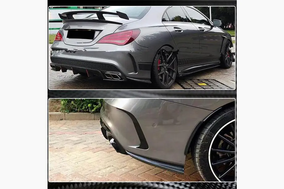 Mercedes CLA C117 2013-2019 Heckstoßstangen Abdeckung V2 (für AMG-Line / CLA45 AMG SD, Carbon) Foto 5