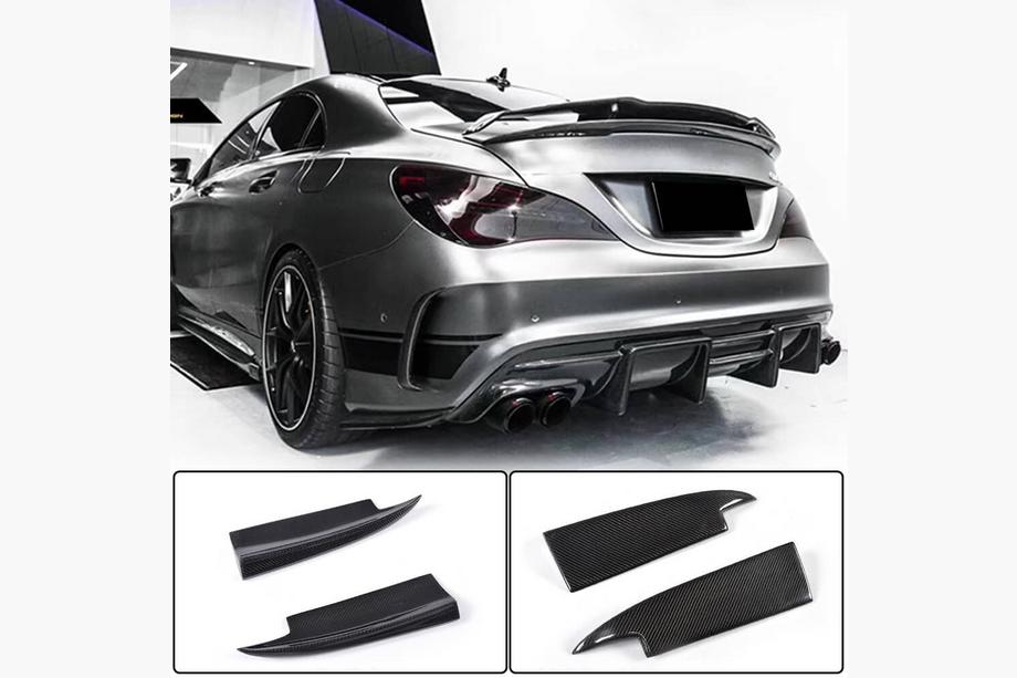 Mercedes CLA C117 2013-2019 Heckstoßstangenabdeckung V3 (für AMG-Line / CLA45 AMG SD, Carbon) Image