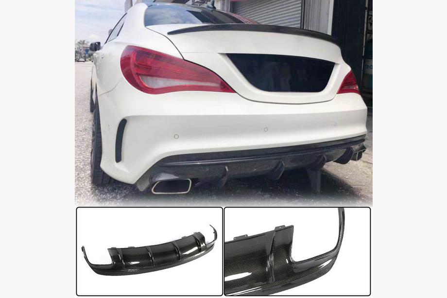 Mercedes CLA C117 2013-2019 Heckdiffusor für AMG-Line / CLA45 AMG 2017-2019, Carbon Foto 1