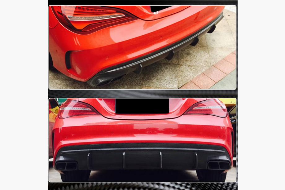 Mercedes CLA C117 2013-2019 Heckdiffusor für AMG-Line / CLA45 AMG 2017-2019, Carbon Foto 3