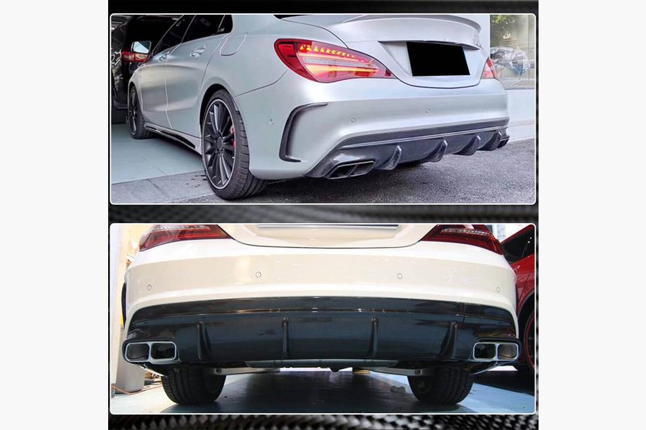 Mercedes CLA C117 2013-2019 Heckdiffusor für AMG-Line / CLA45 AMG 2017-2019, Carbon Foto 4