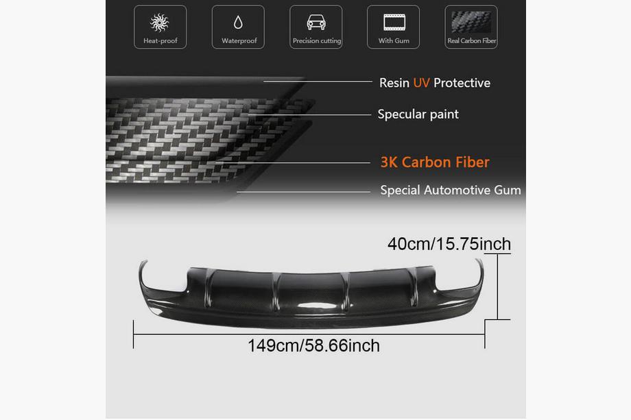 Mercedes CLA C117 2013-2019 Heckdiffusor für AMG-Line / CLA45 AMG 2017-2019, Carbon Foto 5