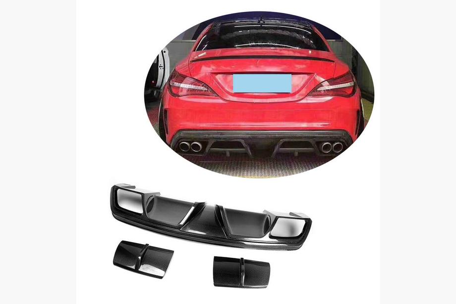 Mercedes CLA C117 2013-2019 Heckdiffusor V1 (für AMG-Line / CLA45 AMG 2013-2016, Carbon) Image