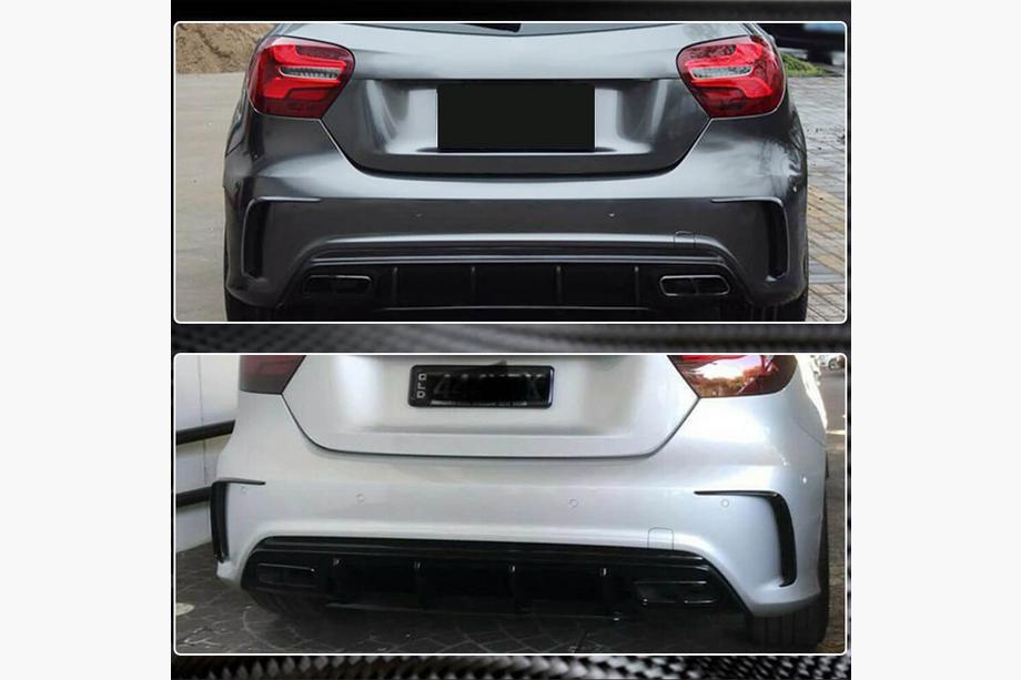 Mercedes A-class W176 2012-2018 Heckstoßstangenabdeckung (für AMG-Line HB, Carbon) Foto 4