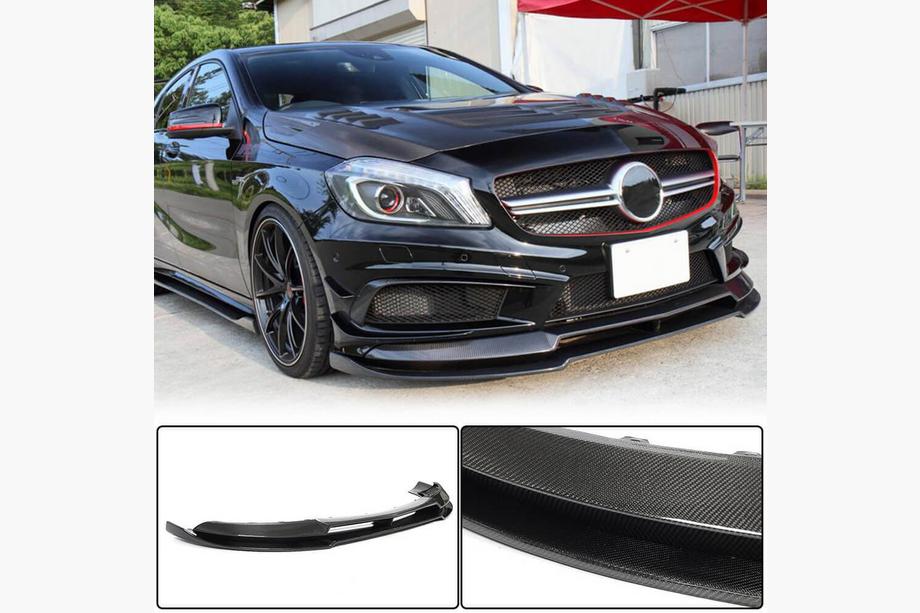 Mercedes A-class W176 2012-2018 Frontspoiler Lippe V2 (für AMG-Line / A45 AMG HB 2013-2015, Carbon) Image
