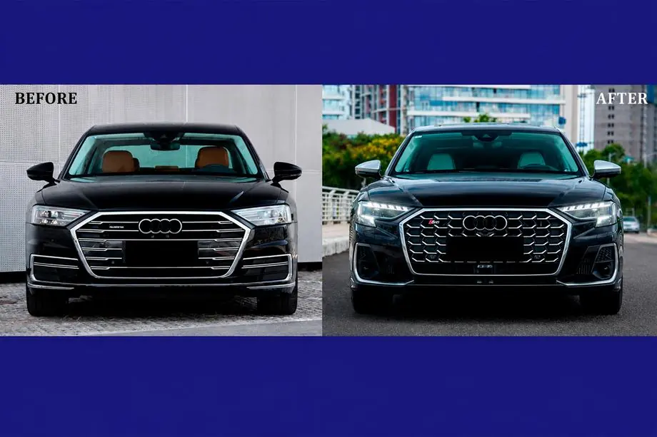 Audi A8 2018- Facelift-Kit mit Scheinwerferwechsel (auf S8 2025) Image