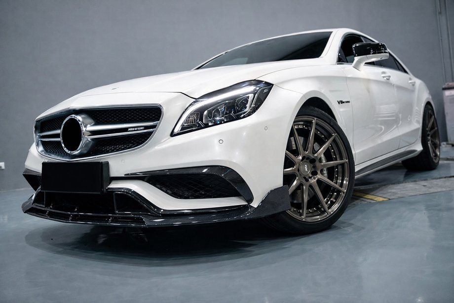 Mercedes CLS C218 2011-2018 Frontstoßstange Lippe V2 Aufsatz (für CLS63 AMG SD 2015-2018, Carbon) Image