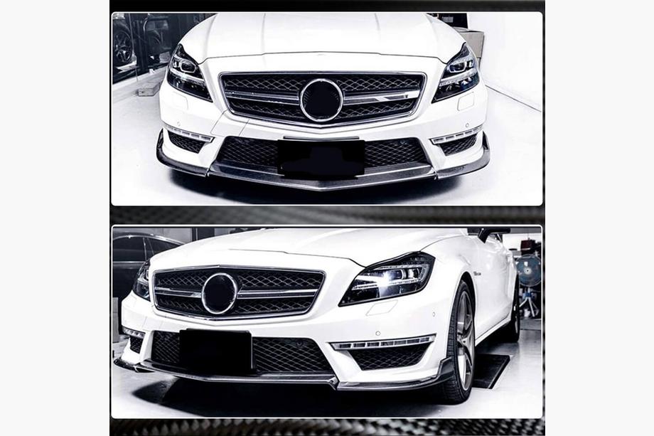 Mercedes CLS C218 2011-2018 Frontstoßstange Lippe V1 Aufsatz (für CLS63 AMG SD 2011-2014, Carbon) Foto 3