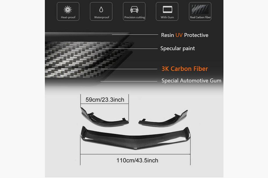 Mercedes CLS C218 2011-2018 Frontstoßstange Lippe V1 Aufsatz (für CLS63 AMG SD 2011-2014, Carbon) Foto 5