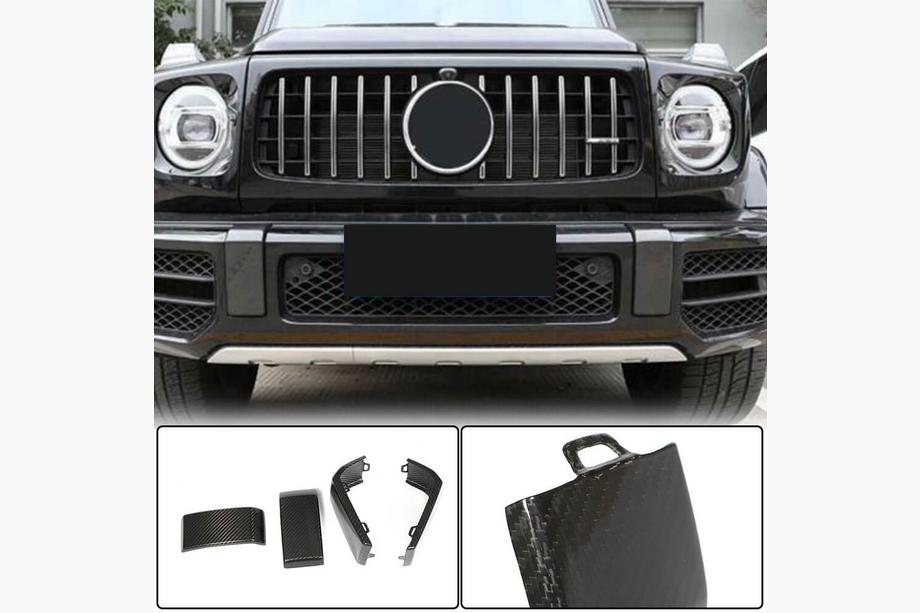 Mercedes G class W463 2018-2024 Satz Aufsätze für vordere und hintere Stoßstange (für G63 AMG, Trockencarbon) Image