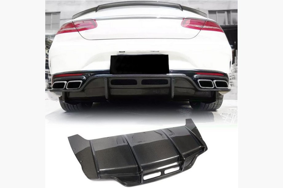 Mercedes S-class C217 Coupe 2014-2020 Heckdiffusor für AMG-Line 2015-2018, Carbon Foto 1