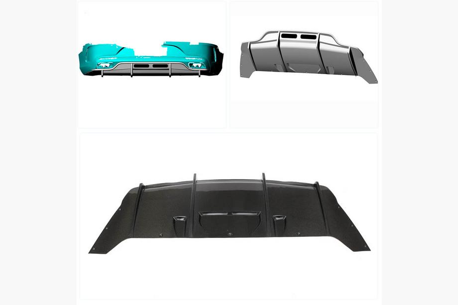 Mercedes S-class C217 Coupe 2014-2020 Heckdiffusor für AMG-Line 2015-2018, Carbon Foto 2