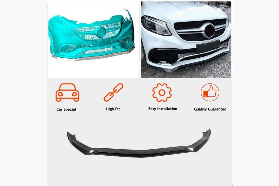 Mercedes GLE coupe C292 2015-2019 Frontstoßstangen Lippe Aufsätze (für GLE63 AMG, Kunststoff) Foto 2