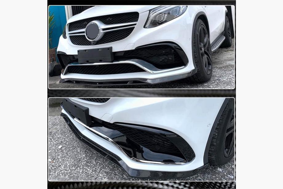 Mercedes GLE coupe C292 2015-2019 Frontstoßstangen Lippe Aufsätze (für GLE63 AMG, Kunststoff) Foto 4